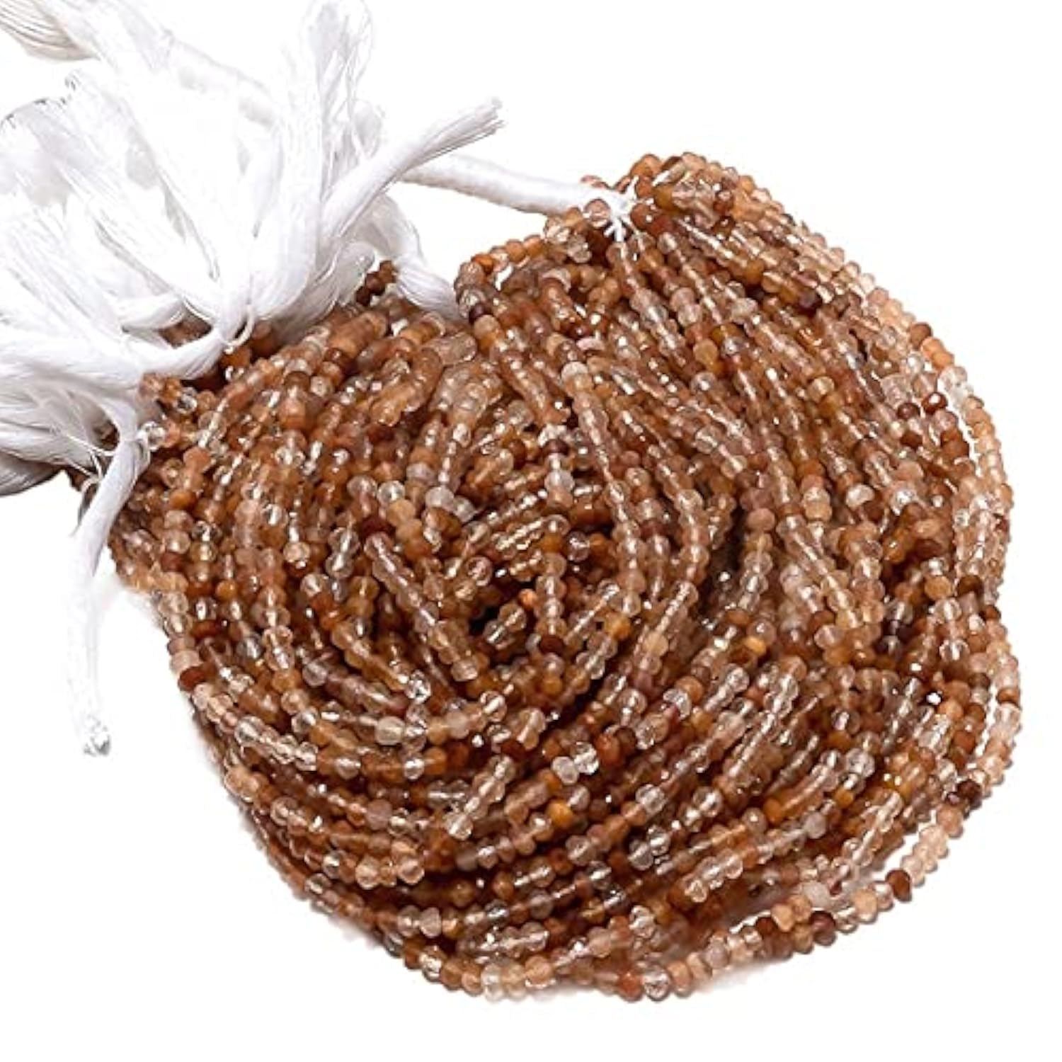 Quartz rutilé doré 3.5mm perles rondelles facettées cuivre fil 13.5 pouces