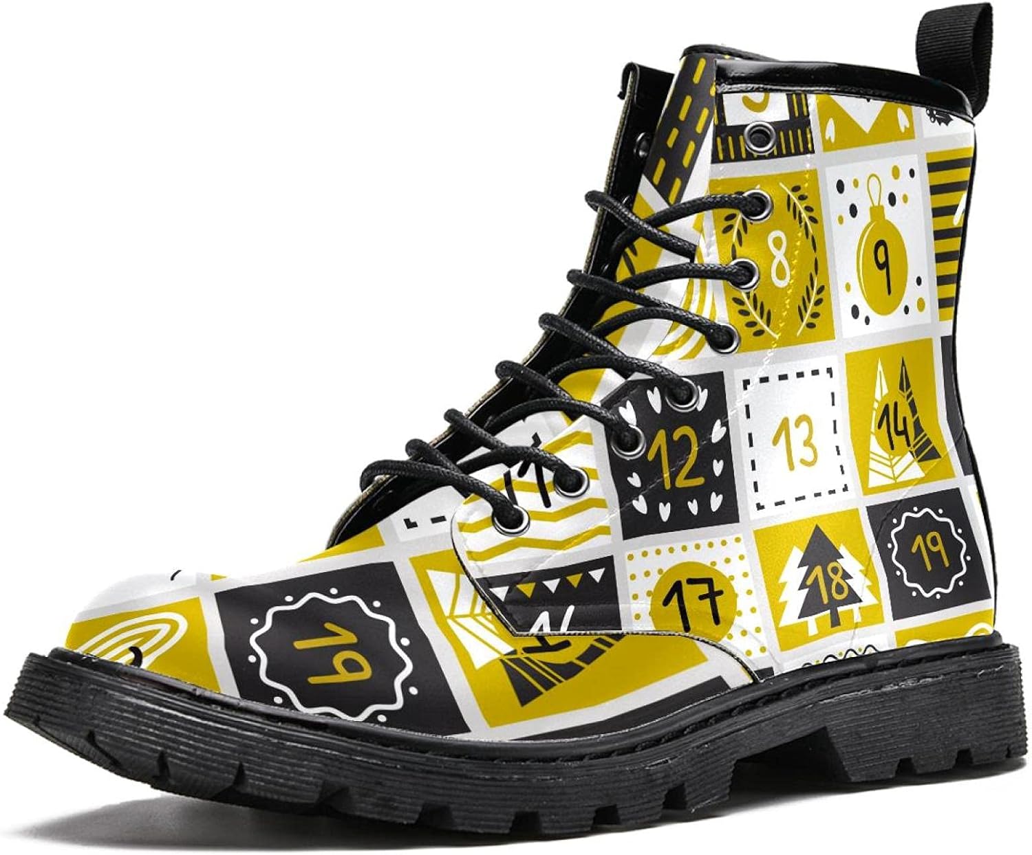 yellow plaid boots