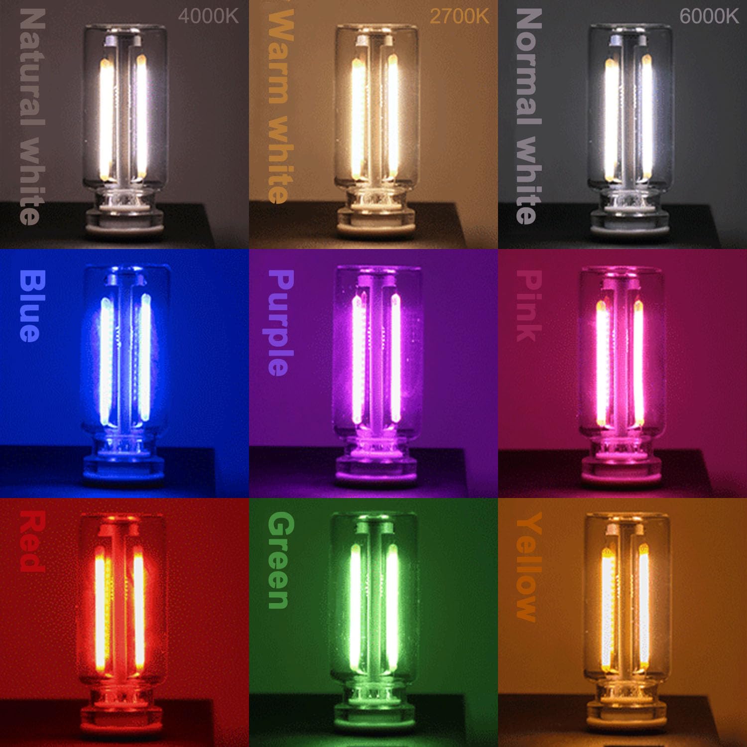 Innowacyjna lampka nocna LED z kontrolą dotykową USB - retro lampka świetlna z szklanej butelki, do samochodu, sypialni i korytarza, ściemniawalna mini lampka wielokolorowa do romantycznej mini