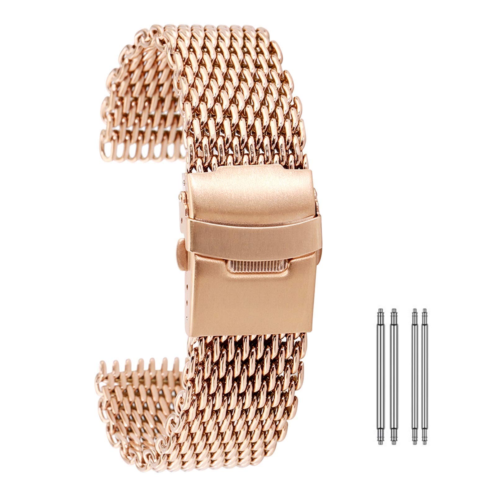 Bracelet montre maille acier inoxydable 18mm-24mm rose - 6