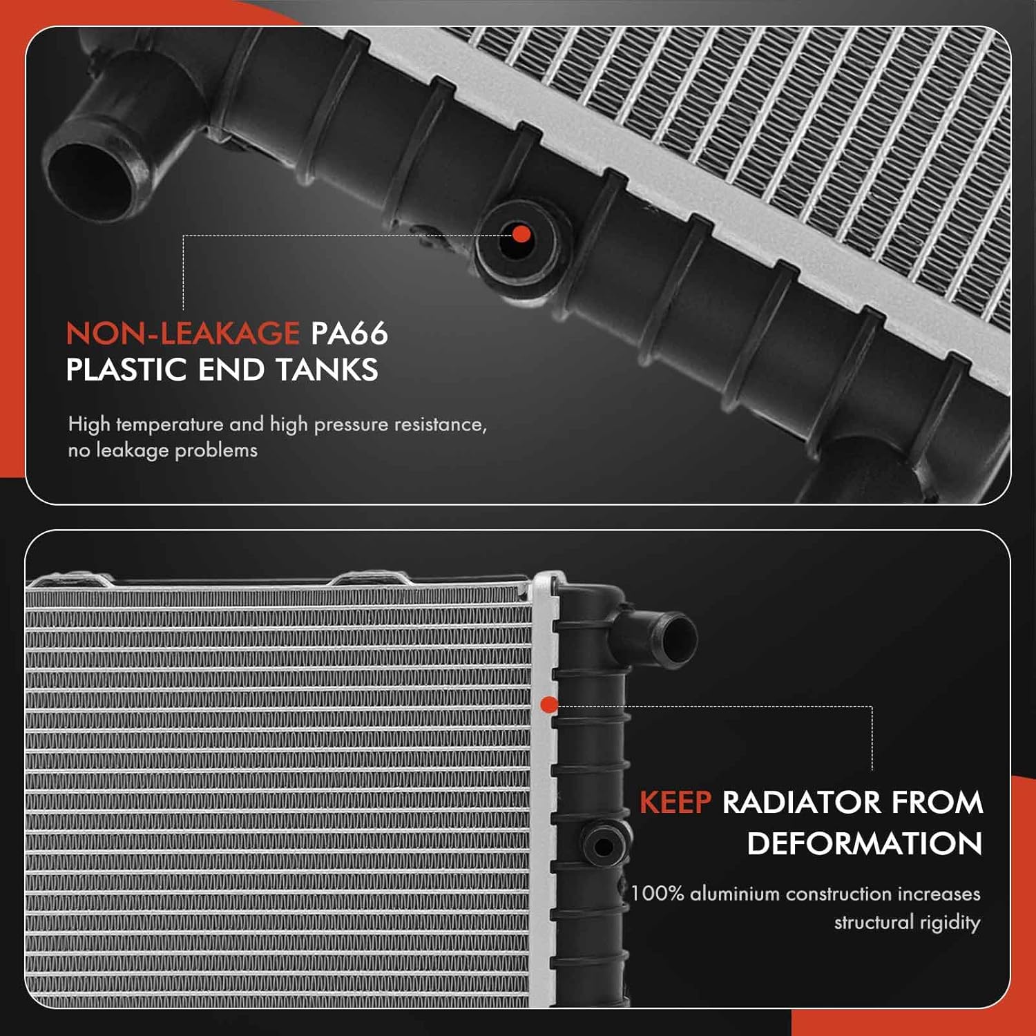 A-Premium Engine Coolant Radiator Assembly Compatible with Audi Q7 2017 2018 2019, 3.0L, Supercharged