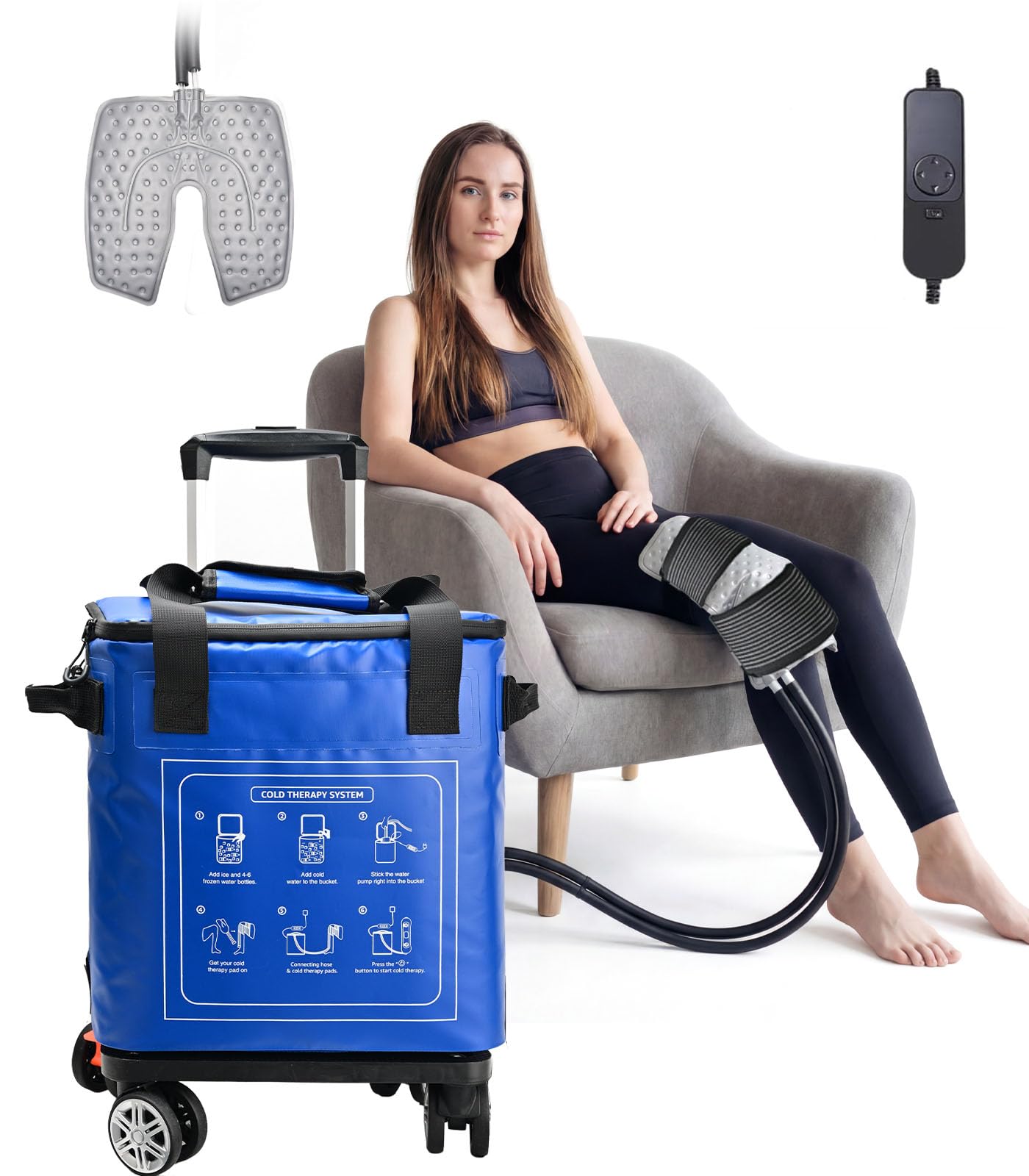 Photo 1 of Ice Machine for Knee After Surgery 19qt, Portable Cold Therapy Machine Knee Replacement Recovery, Pain Relief Cryotherapy System with Timer, Compression Pad fits Shoulder Hip Ankle