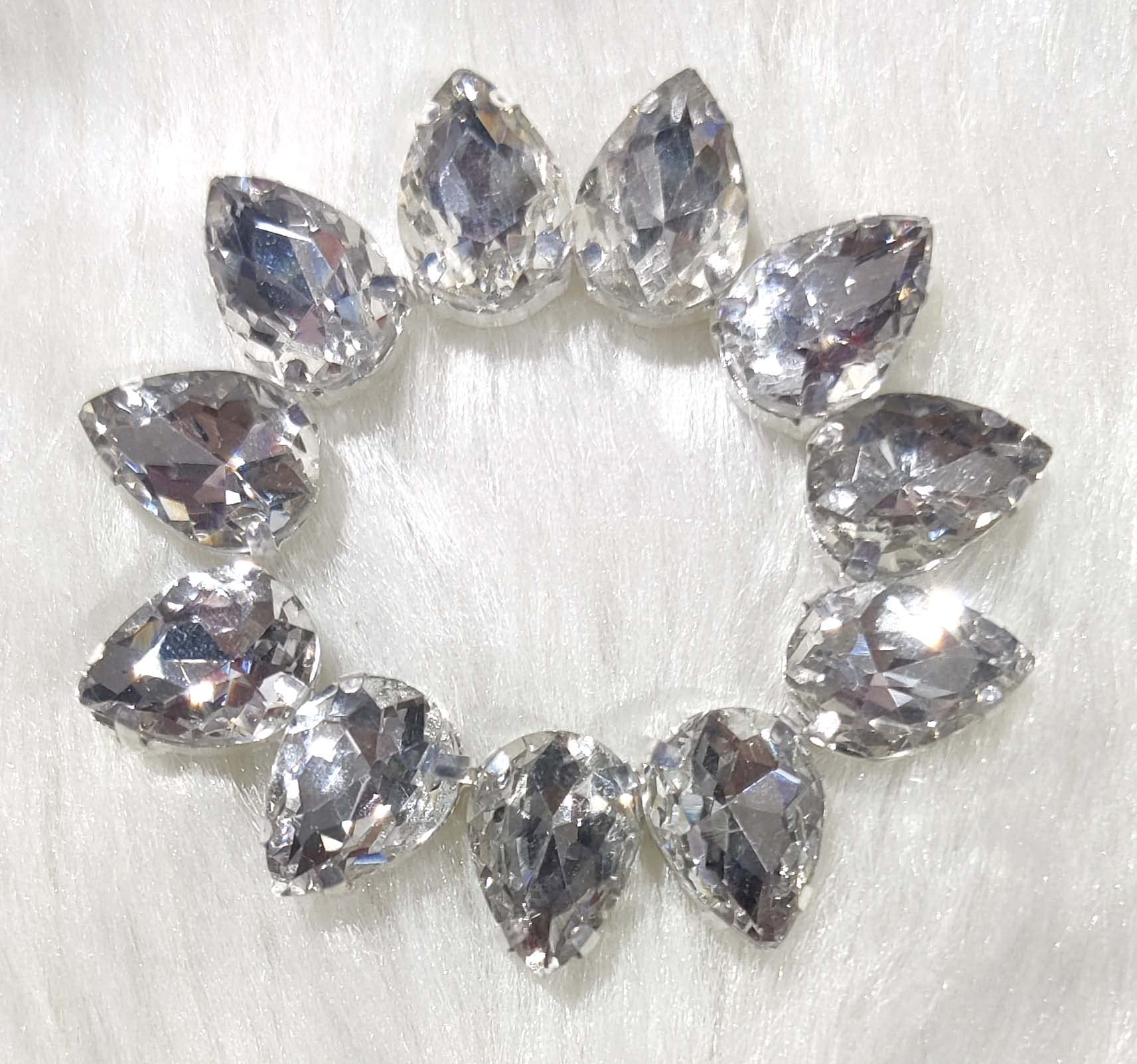 Beads & Crafts: Drop Shape Glass Crystal Clip Stones for Embroidery Work, Jewelry Making, Dress and DIY Craft (10mm x 14mm, 12) (B0BGSQVHZQ) Amazon Price History, Amazon Price Tracker