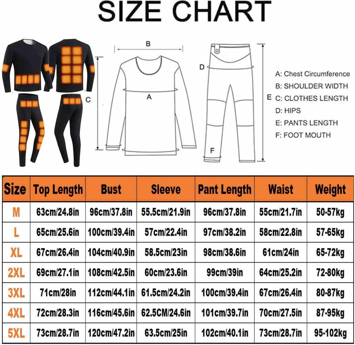 scosao Hombre Ropa Interior Térmica Calefactable USB 30 Zonas Conjunto Térmico de Invierno con Camiseta Manga Larga y Pantalones para Esquí Moto