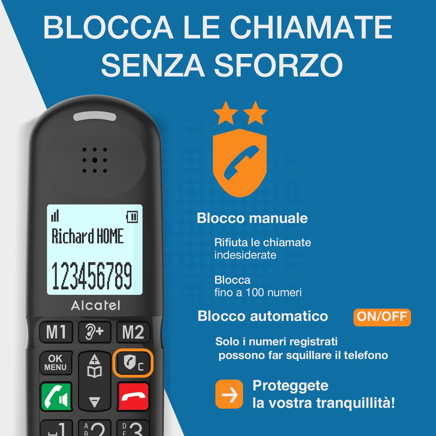 ALCATEL XL685 Voice Duo - Telefono fisso cordless DECT Senior Formato XL con segreteria - Display ad alta leggibilità - Tasti grandi - Audio Boost - Vivavoce - Blocco chiamate - 2 portatili - Nero