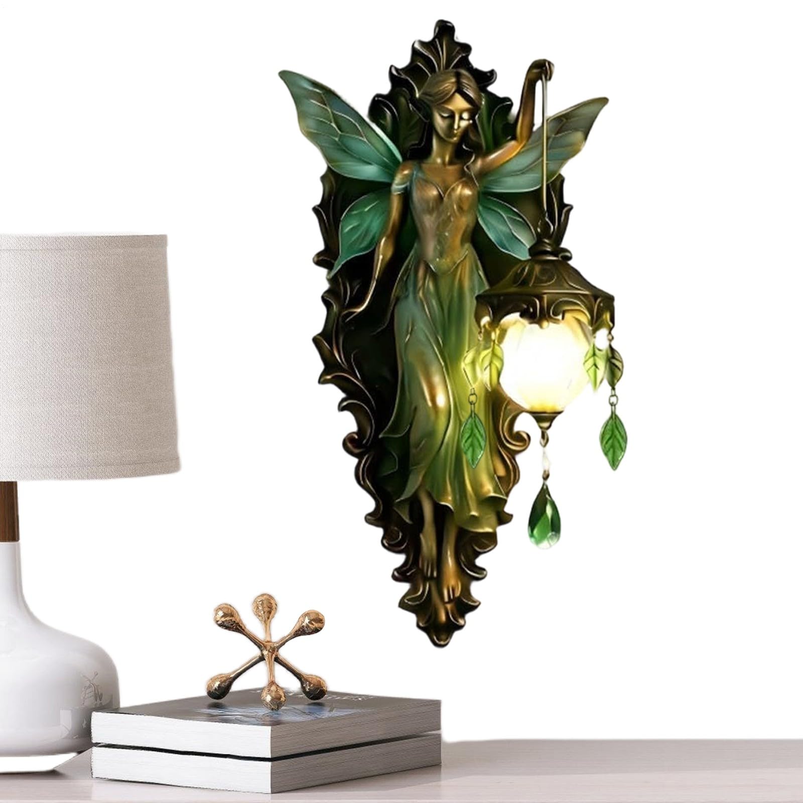 GOUHIDAMAI Retro Fairy Lamp, Retro Atmosphere Wall Lamp, Fairy Wings Night Light, Decor Sconce Lamps, Creating A Soft and Dreamy Atmosphere for Home Bedroom Living Room Study Children's Room (19cm)