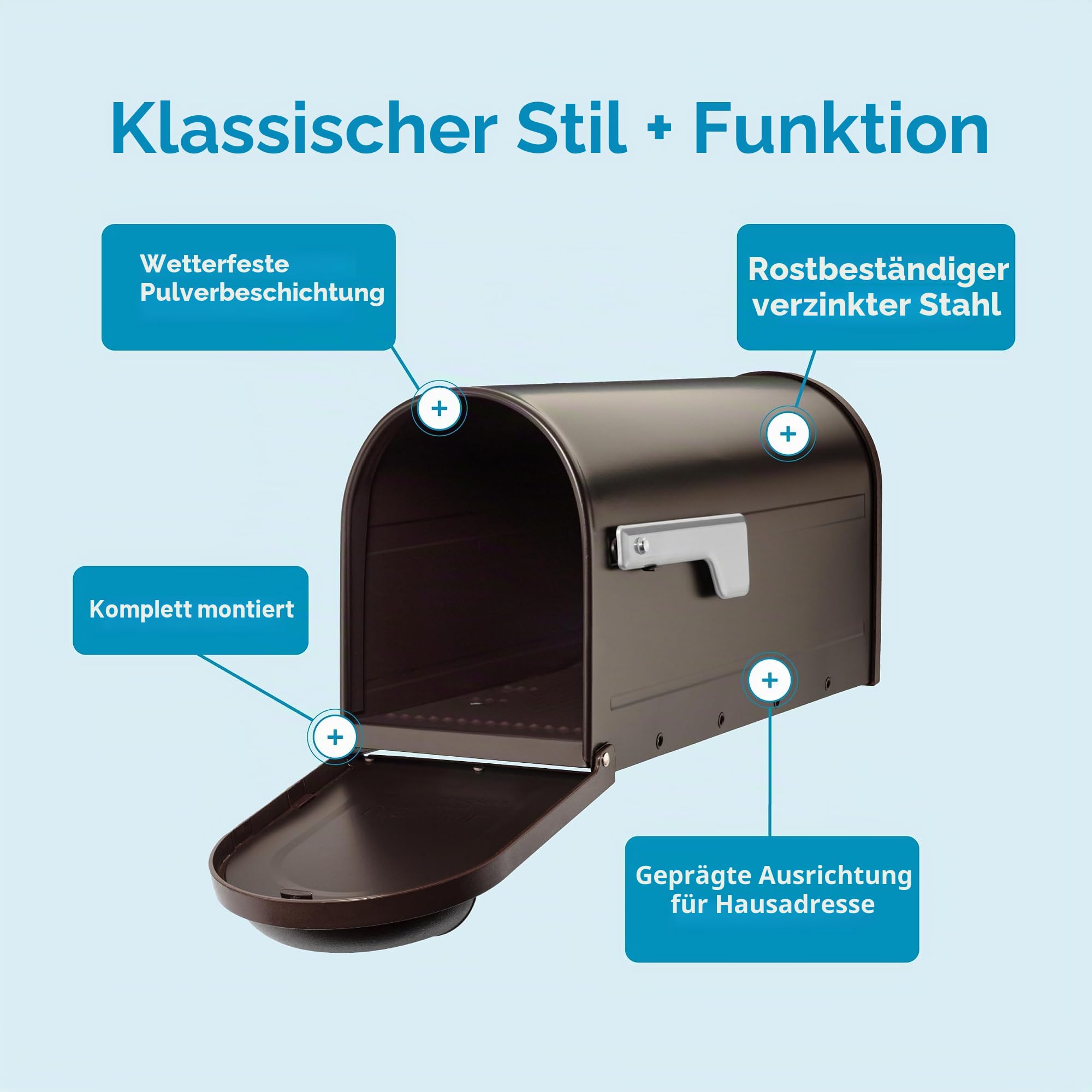 Architektonische Postfächer 8830rz-10 Winston Post Mount Mailbox, mittel, eingerieben Bronze
