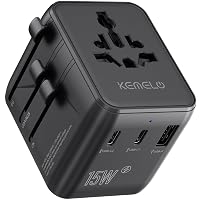 5 in 1 Adattatore Universale da Viaggio,Presa Universale da Viaggio con 1 USB A,2 USB C,1 Universale Presa,1 US/JP Presa,Adattatore