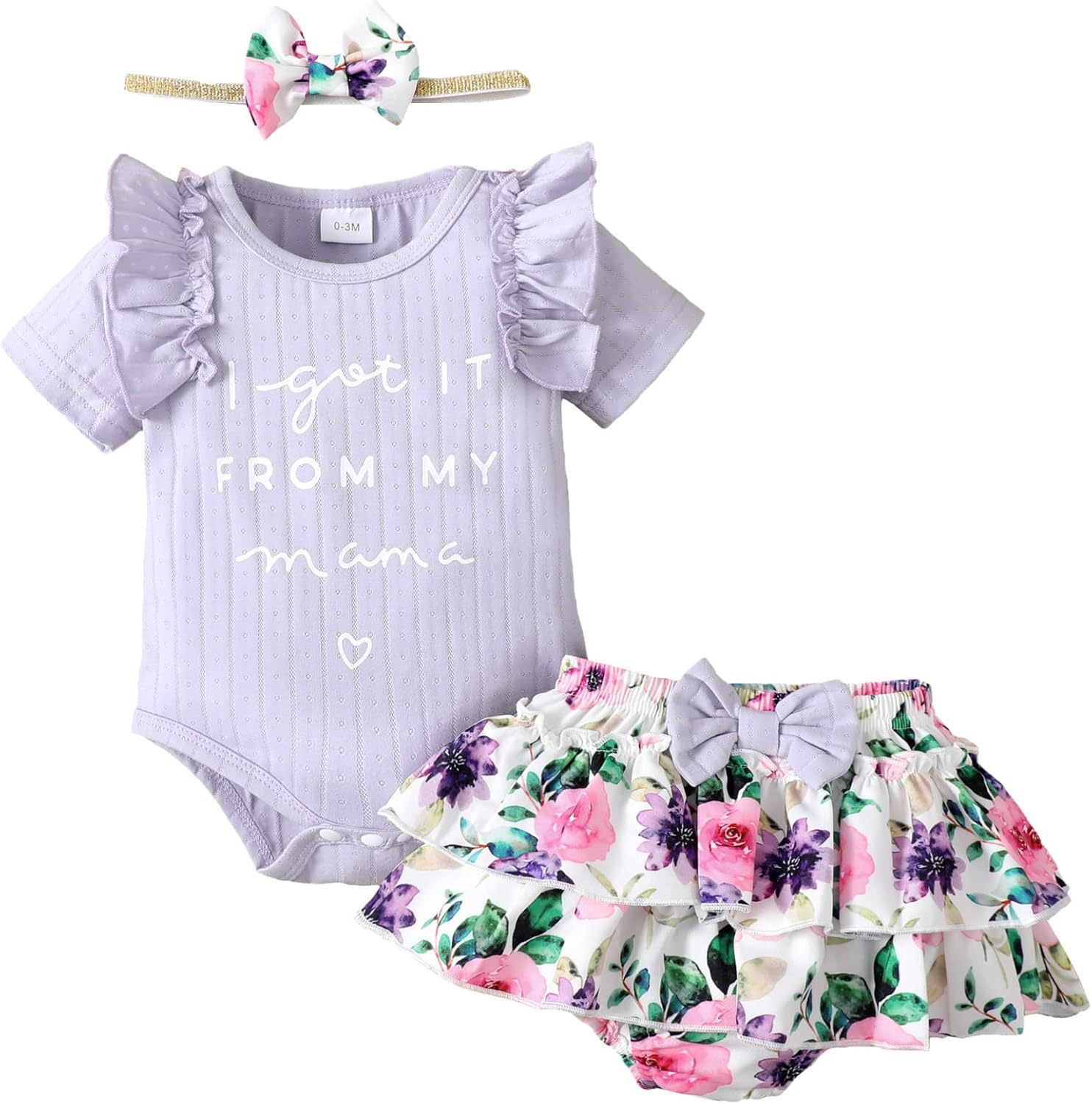 Mioglrie Newborn Infant Baby Girl Clothes Romper Shorts Set Floral Summer Outfits Cute Baby Clothes Girl