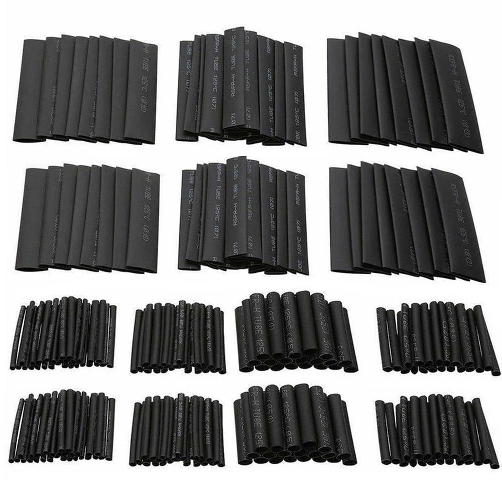 Younieyo Black 254 Pcs Heat Shrink Tubing Insulation Sleeve Heat Shrink Cable Sleeve Heatshrink Sleeving Kit For Electric Insulation And Repairs