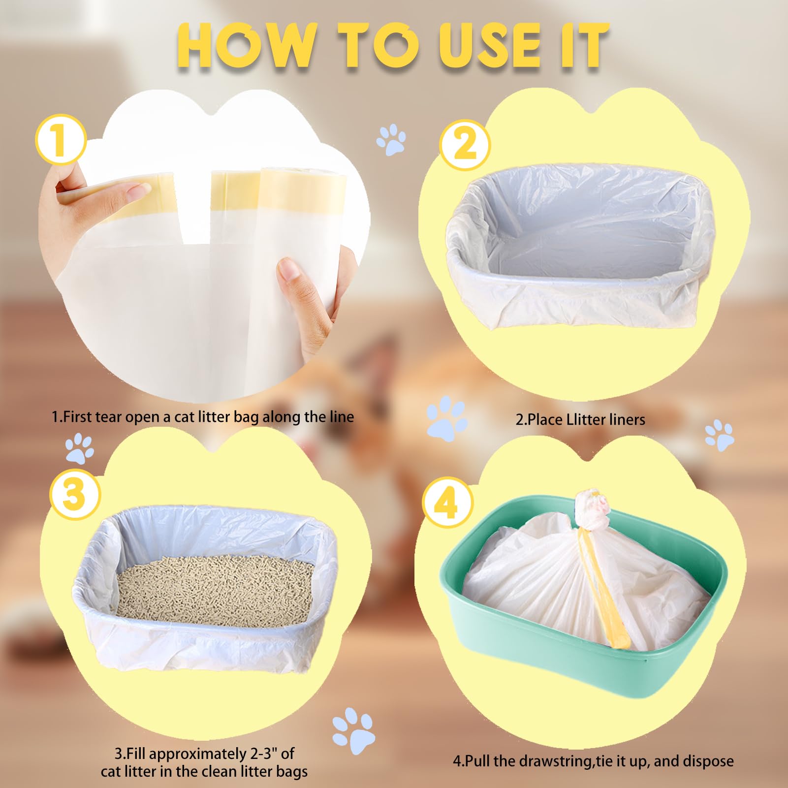 Sacchetti Per Lettiera Gatto XL - 30 Pezzi, 115x45 Cm, Coulisse, Antistrappo - Foto 8