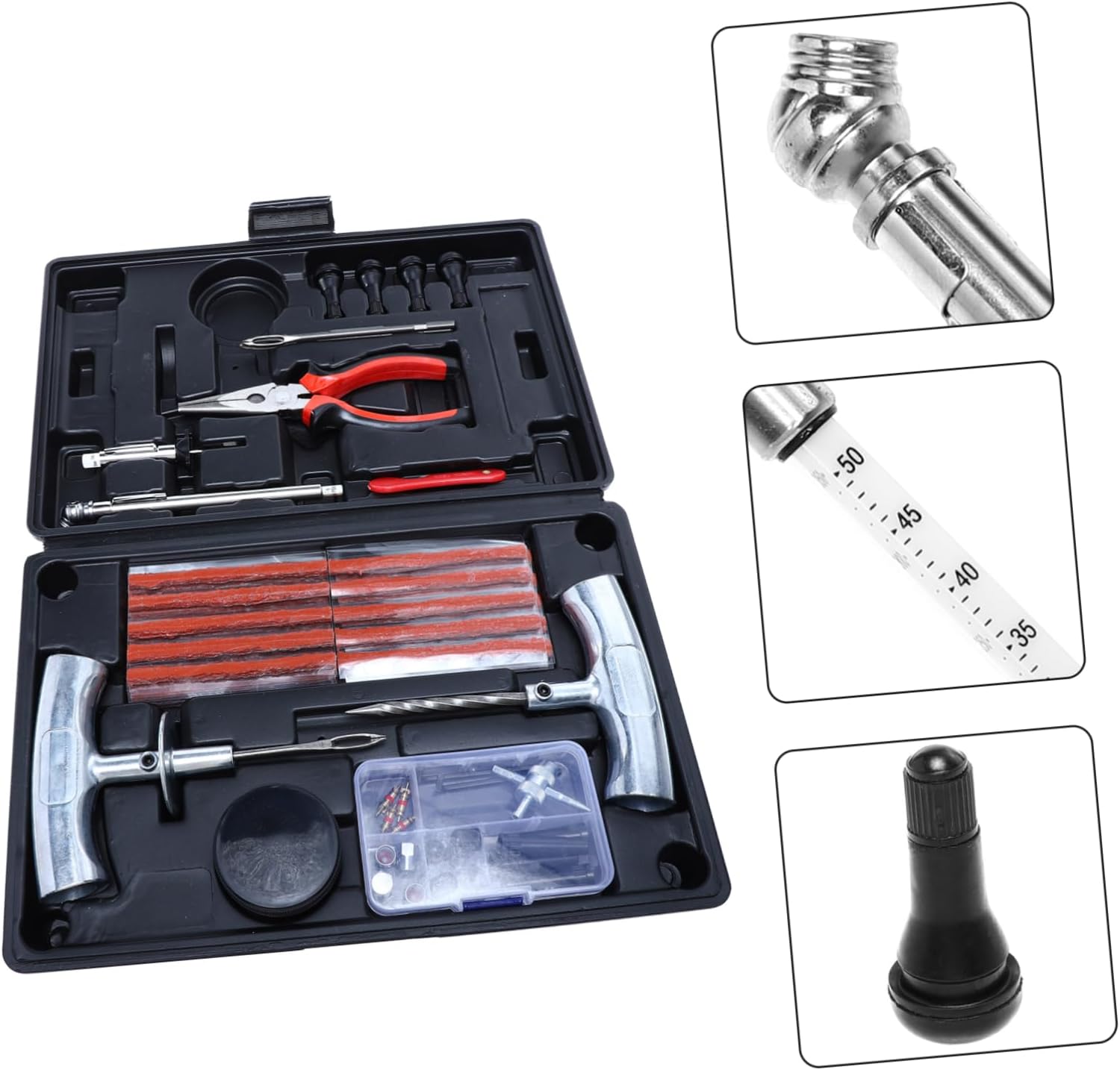 Cabilock 67pcs Tire Repair Kit Heavy-Duty Puncture Repair Tools for Cars and Suvs Convenient Storage Box for Easy Use and Transport