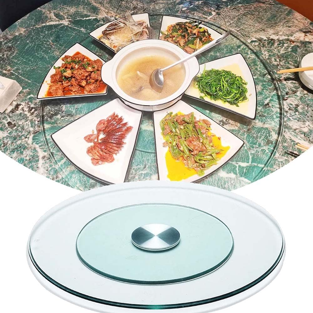 Clear Glass Turntable, Quiet Large Lazy Susan Rotating