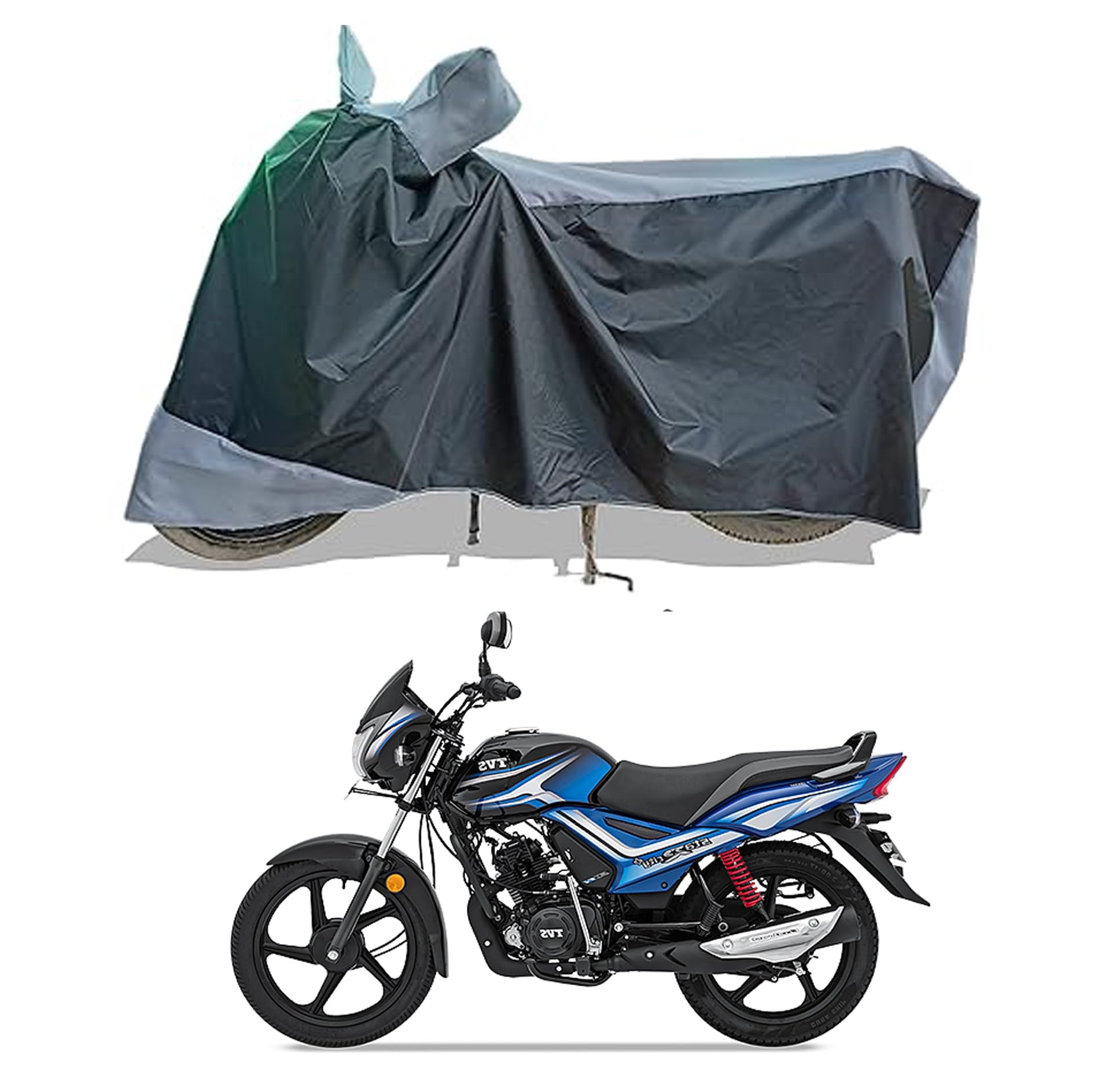 Willton™ - TVS Star City Bike Cover with Water-Proof and Dust Proof Premium Polyester Fabric (Gray Stripe) (B09NV1R1Y3) Amazon Price History, Amazon Price Tracker