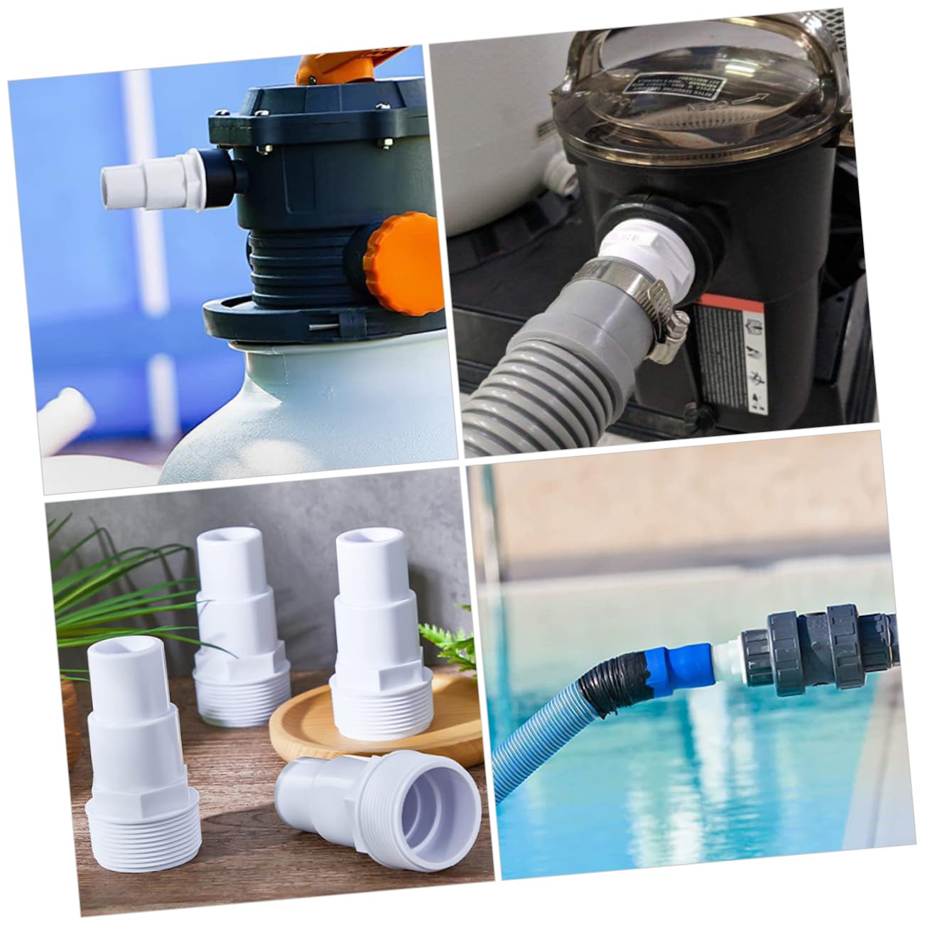 VANZACK 9stücke Zuverlässiger Pool Pumpenadapter Praktischer Verbindungsschlauch Für Poolfilter Langlebiges Material Für Einfache Poolwartung