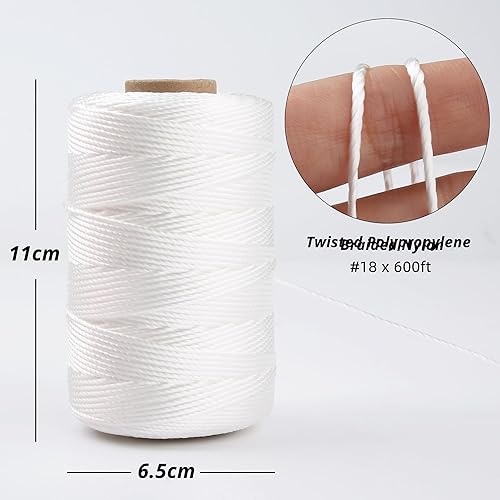 Miniatura 2 de HASWARE Mason Line - Cuerda de nailon trenzado para herramientas de jardinería o mampostería, nivel de línea de cuerda de construcción para jardín,