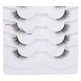 GMAGICTOBO False Eyelashes Short Natural Lashes Pack Half Lashes 3D Fake Eyelashes Light Volume Eye Lashes Strips 7 Pairs Multipack