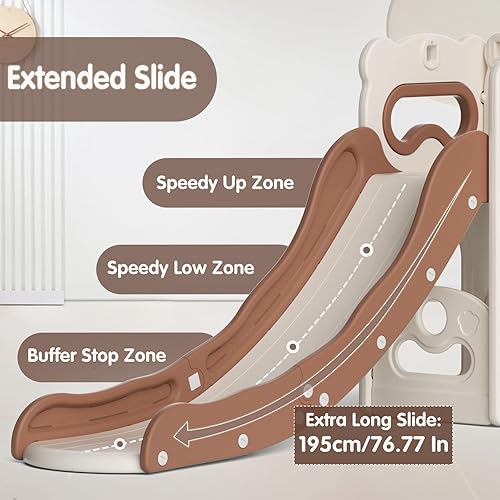 Miniatura 4 de Juego de tobogán de escalada para niños pequeños 9 en 1 para interiores, juguetes de diapositivas independientes para niños, escalar, gimnasio,