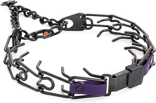 Miniatura 29 de Collar para Perro Herm Sprenger de Acero Inoxidable Negro con Hebilla de Liberación Rápida ClicLock y Inserción de Biothane Collar de Entrenamiento