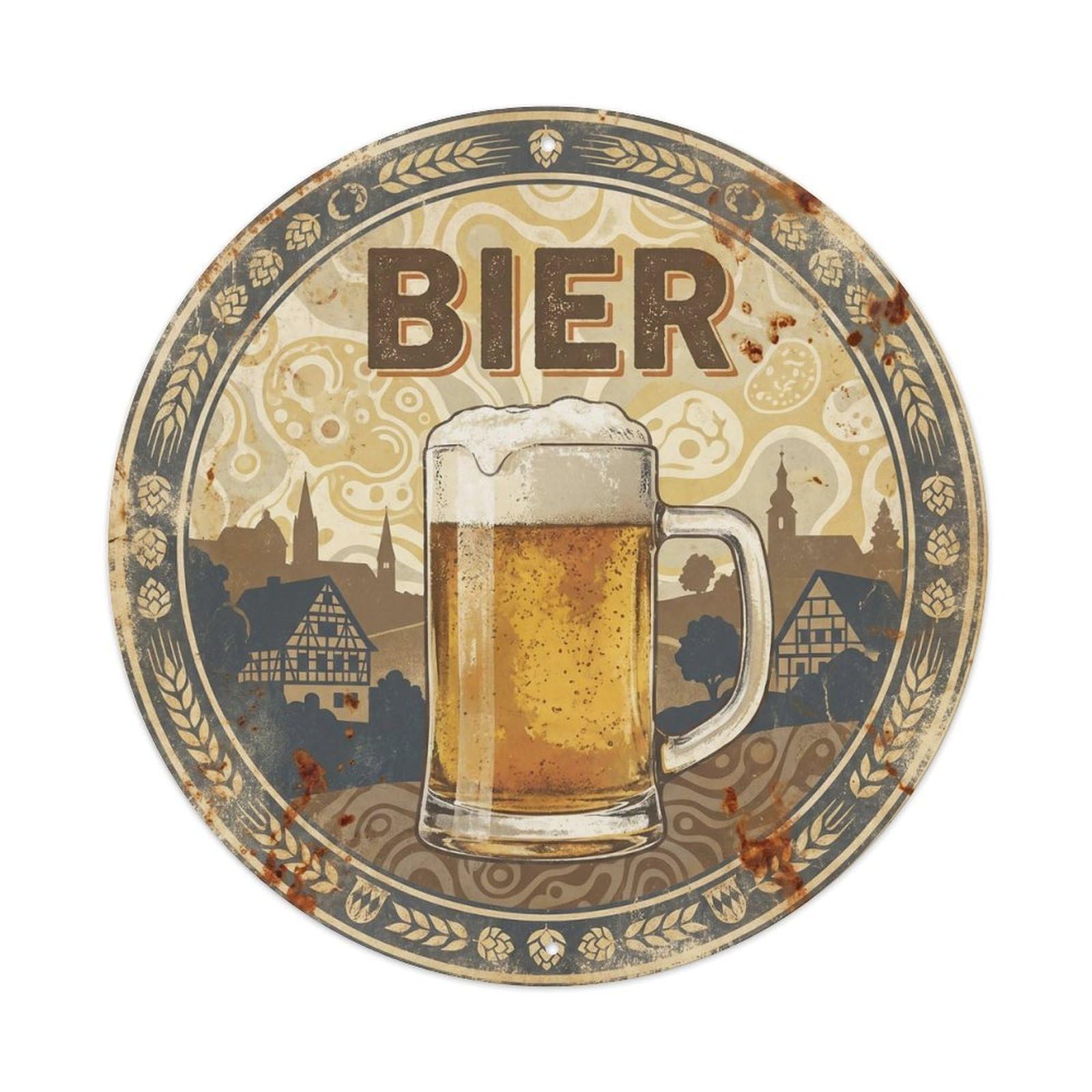 Craft Beer German Travel Brewery Vintage Silkscreen Metal Tin Sign