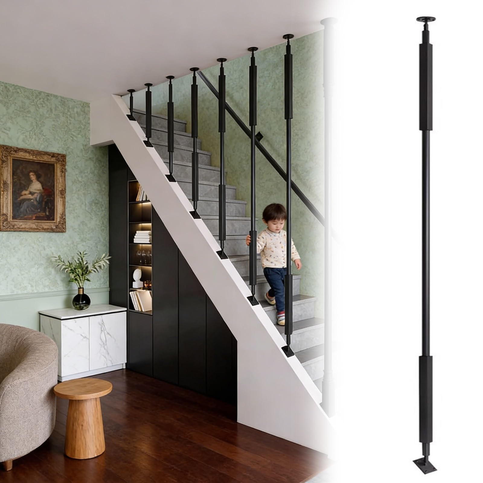 Garde corps escalier pour loft et villa moderne en pente ou plat