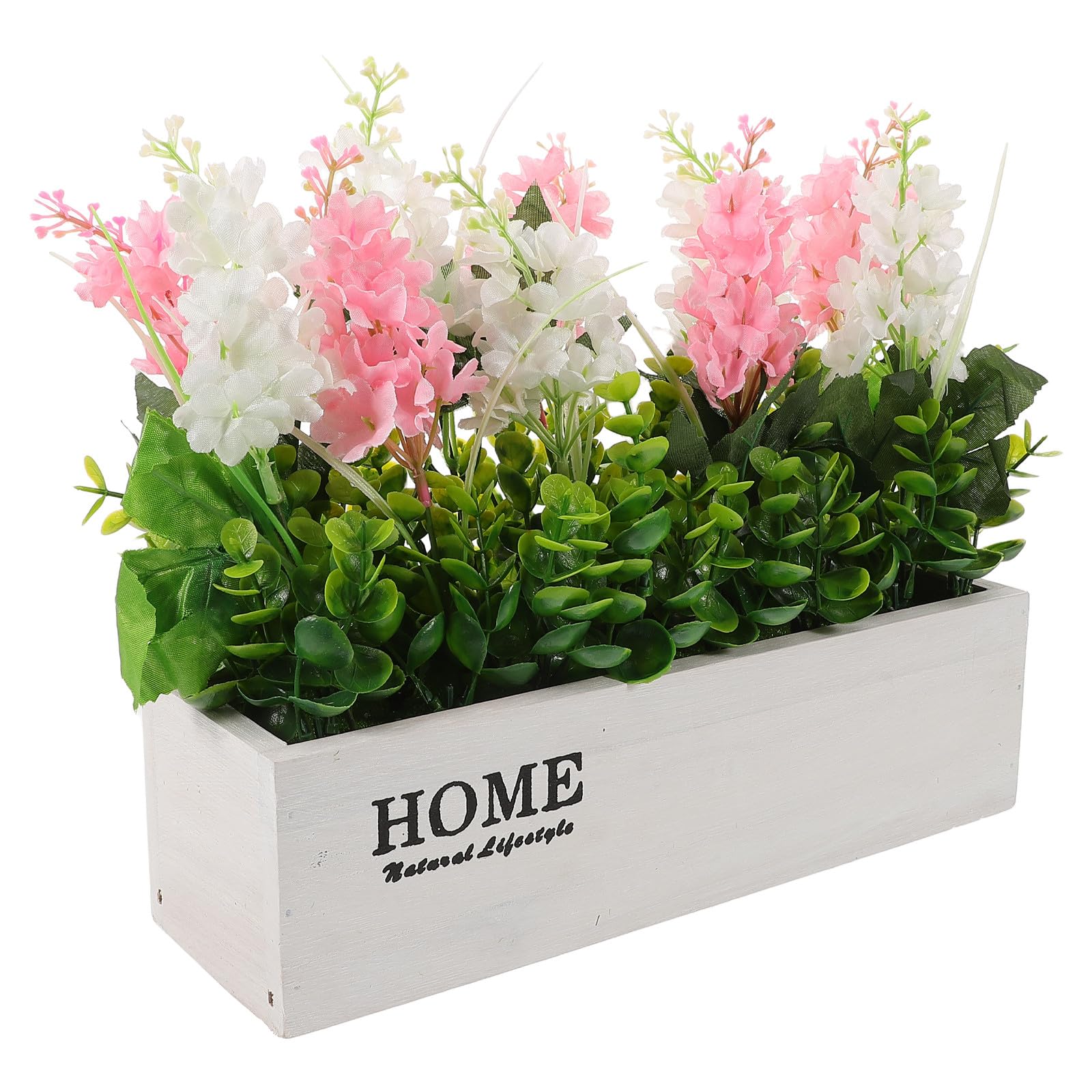 Hyacinthes en soie : bouquet de fleurs artificielles en pot de bois