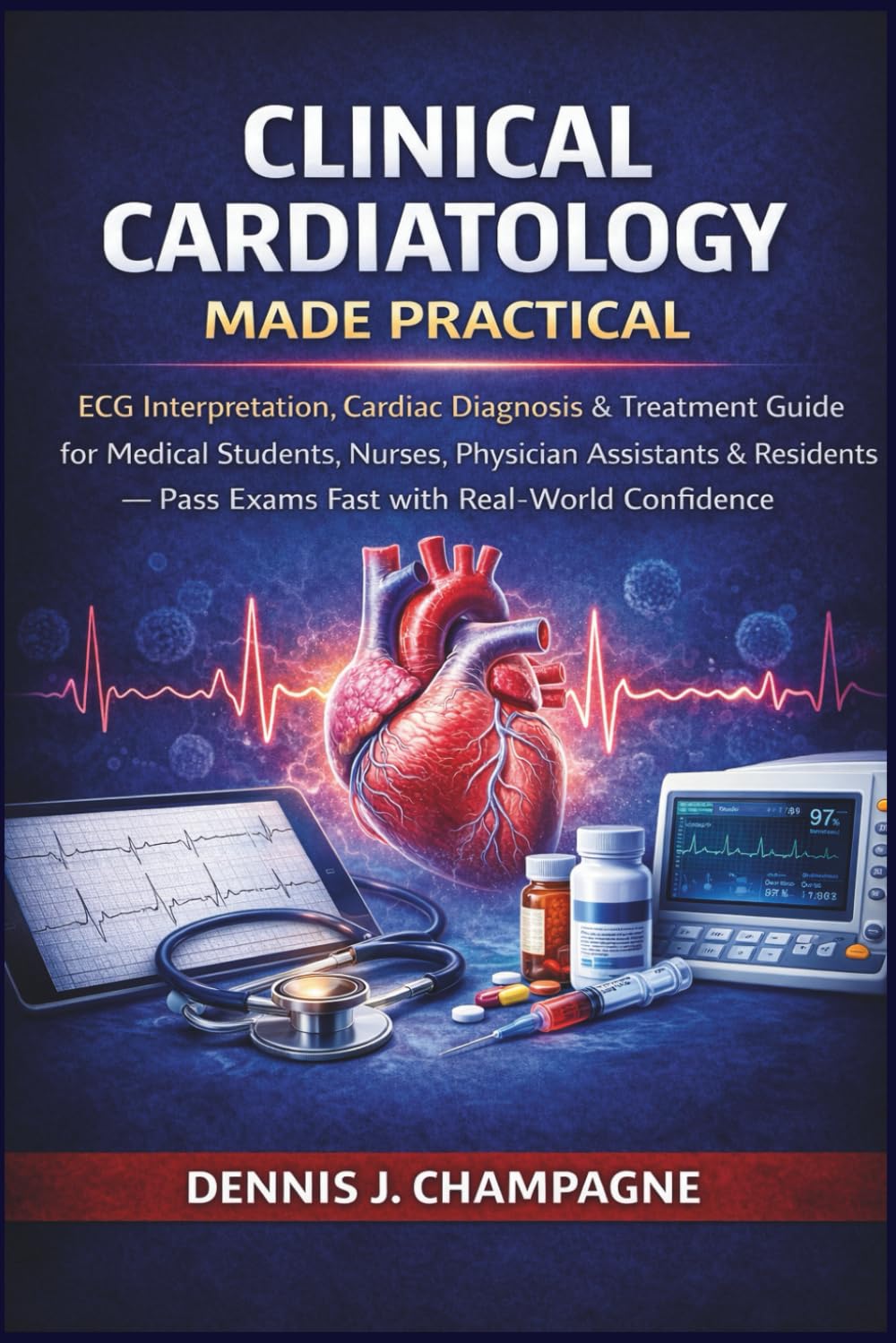 Clinical Cardiology Made Practical: ECG Interpretation, Cardiac Diagnosis & Treatment Guide for Medical Students, Nurses, Physician Assistants & ... with Real-World Confidence (medical books)