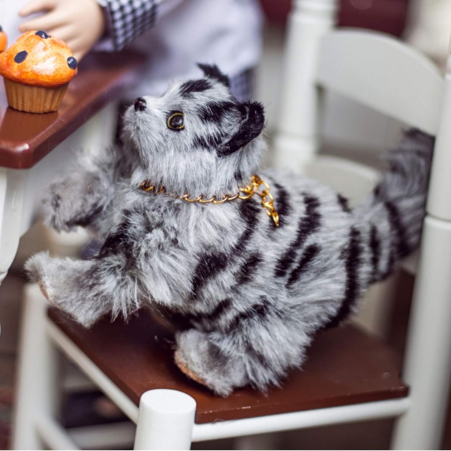 The Queen's Treasures 18 Inch Doll Pet Accessory, Truly Adorable Realistic Grey Striped Kitty Cat, Compatible with American Girl Dolls