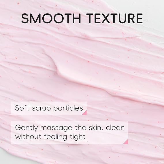 Facial Scrub for Women Gently Exfoliating Refining Pores, JAPAN SAKURA Face Exfoliator Scrub Cleanser Remove Dead Skin & Blackheads Face Wash Glow Moisturizes, Smooths, Softens (80g/2.82oz.)