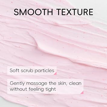 Facial Scrub for Women Gently Exfoliating Refining Pores, JAPAN SAKURA Face Exfoliator Scrub Cleanser Remove Dead Skin & Blackheads Face Wash Glow Moisturizes, Smooths, Softens (80g/2.82oz.)