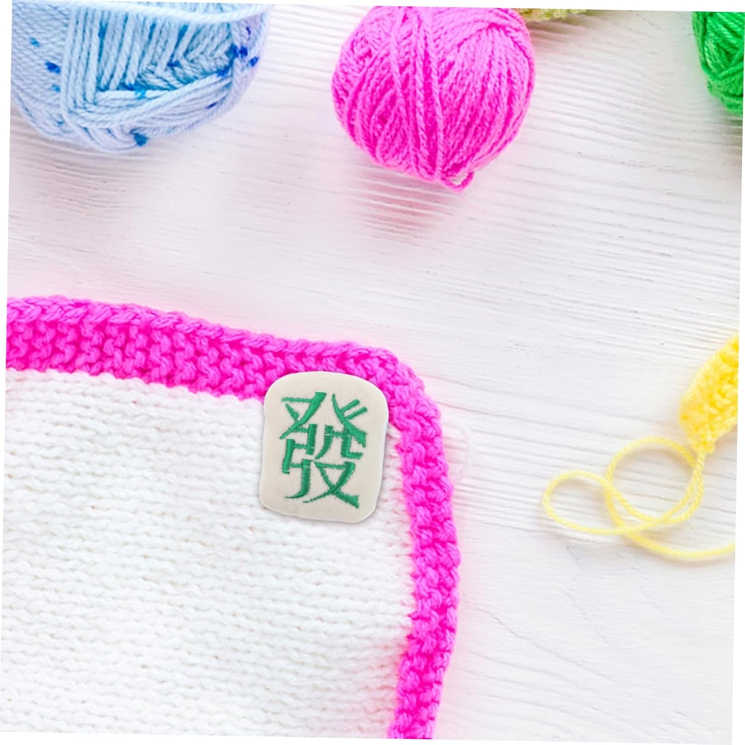 CIYODO 10pcs Lucky Mahjong Character Embroidered Brooch Adorable Pin Accessories for Boy Girl Clothing Shoes Hats and Crafts Creative Embellishments for Fun Projects