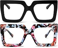 Vista 21 de AIEYEZO Oversized Square Blue Light Glasses for Women Cute Big Frame Glasses Fashion Clear Multi-Color Computer Eyewear