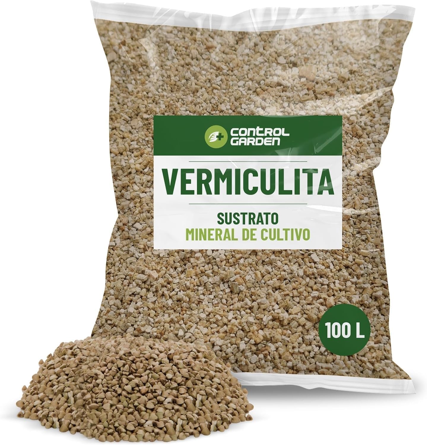 Control Garden Vermiculita 100L | Tierra para Plantas y Cultivos Interior y Exterior | Sustrato Natural para Semillas | Fabricado en España