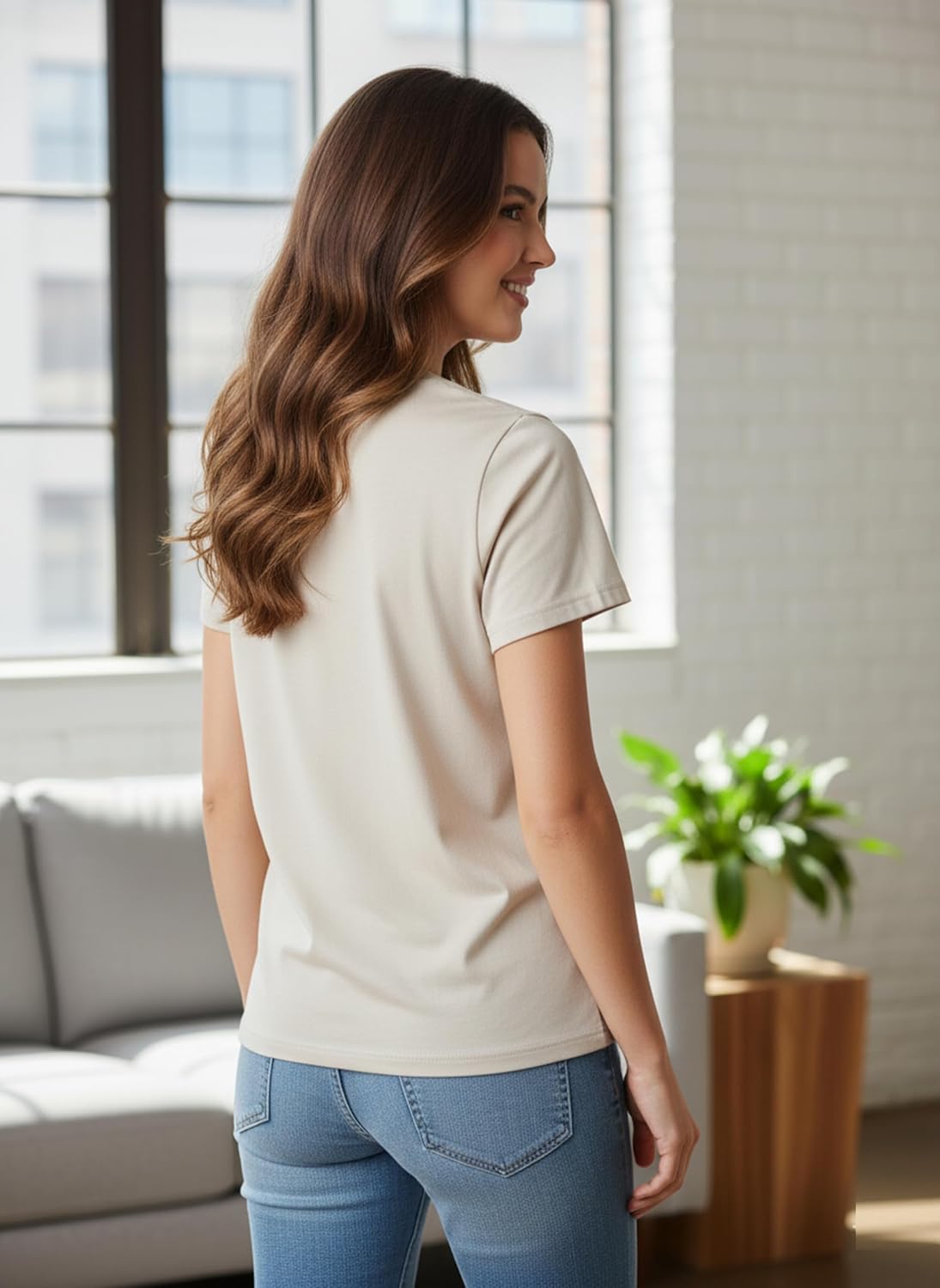 Women's 100% Cotton Crew Neck T-Shirt – Classic Fit, Soft & Breathable Short Sleeve Tee Casual Trendy Summer Top|Pack of 2 - Image 8