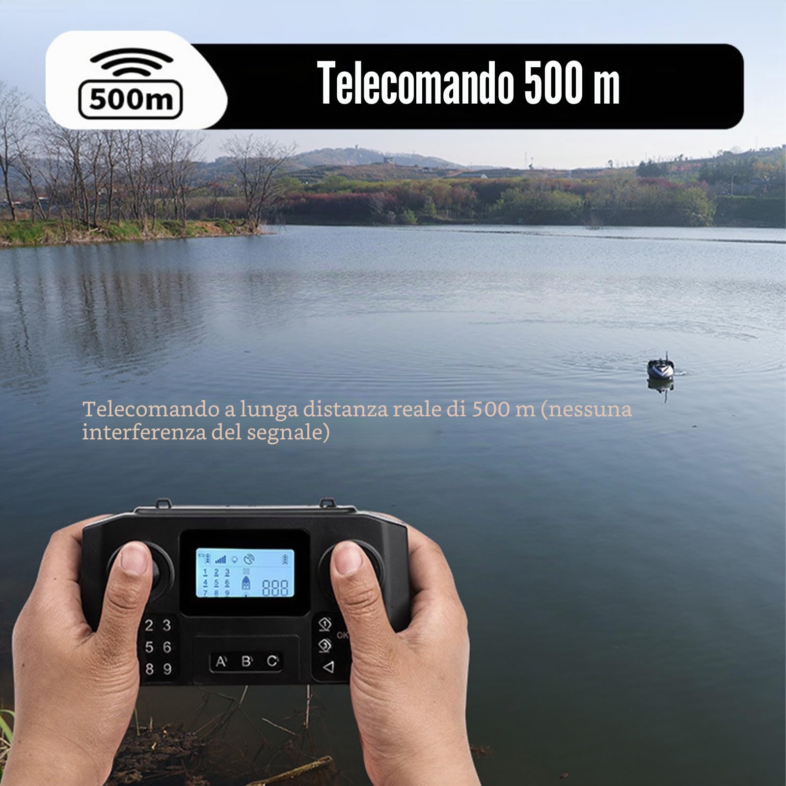 Kavolet Esca da pesca con GPS, barca RC 500m, telecomandata, GPS Finder, ritorno automatico, nido impermeabile doppio motore