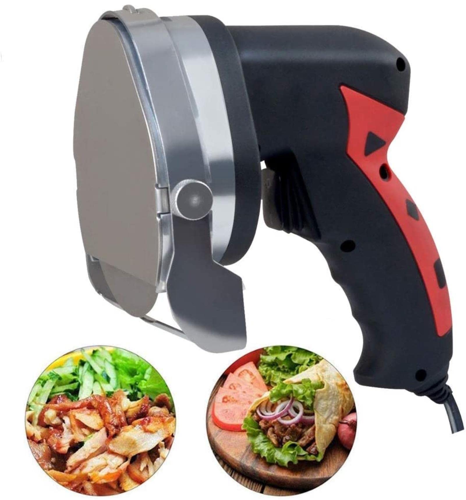 FENOKD Electric Kebab Slicer, 80W Electric Kebab Knife Cleaver Machine Handheld Turkish Kebab Knife Electric can Adjust The Thickness, Professional and Commercial Electric Shawarma Knife