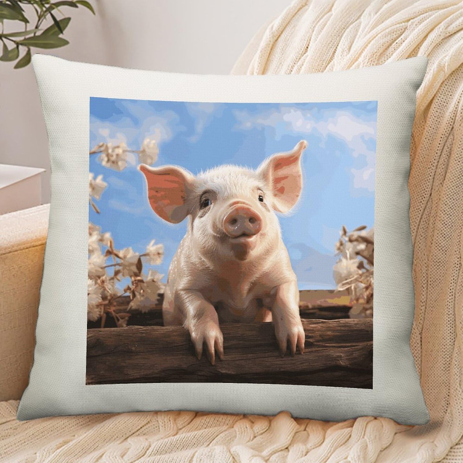 Adfgyerh Style Smiling (23) Pillow Cover Breathable,Pillowcases Boho Decorative Envelope Closure,Throw Pillow Covers For Beach,Patio,Balcony,Couch Living Room 16 * 16In