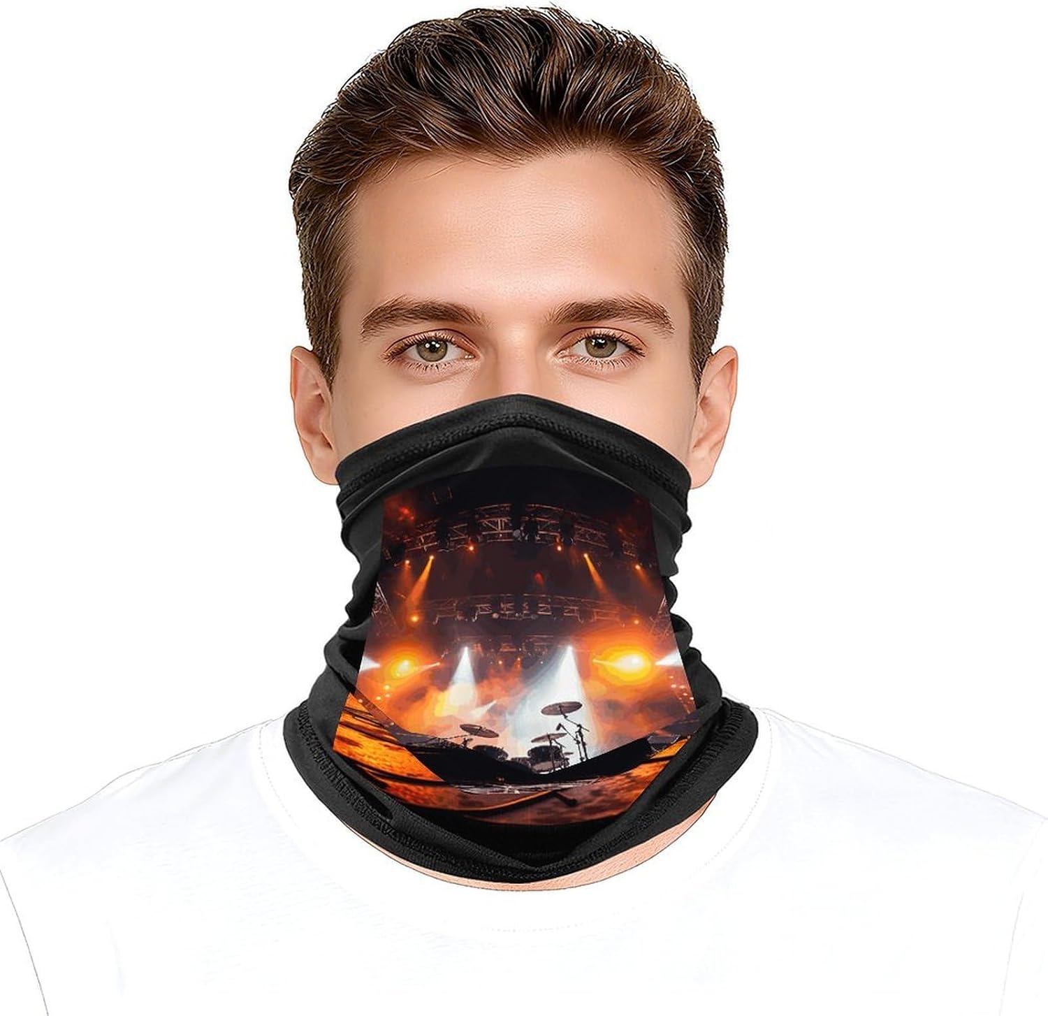 Rock Concert Stage Neck Gaiter Sun Protection Cooling Face Mask Windproof Face Cover Breathable Bandana Soft Face Scarf Cozy Gator Scarf Balaclava Face Shield for Gift&Outdoor