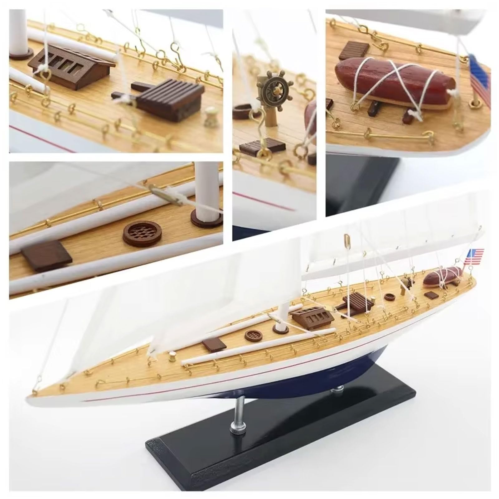 YLME Modellino di Veliero A Un Albero Simulazione di Barca A Vela in Legno Decorazioni Artigianali in Legno Moderne Decorazioni Nautiche Artigianali Decorazioni Creative per La Scrivania,B