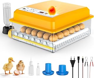 Brutautomat Vollautomatisch für 16-120 Eier, Brutmaschine mit Automatischer Wendung & Wasserzugabe, Inkubator 12V/220V Dual mit LED-Display, Temperaturkontrolle & Schierlampe für Hühner, Wachteln
