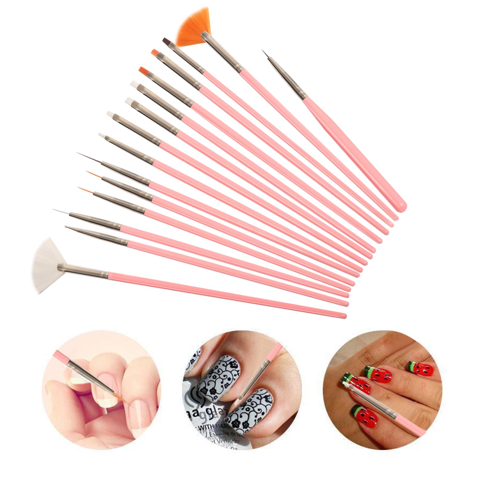 31 pezzi Pennelli per Unghie, Pennello Nail Art Gel Acrilico, Unghie Dotting Pen, Pennello per Nail Art Design Pittura, Detailing Pennello Unghie, Adatto per Nail Art Design Manicure Kit