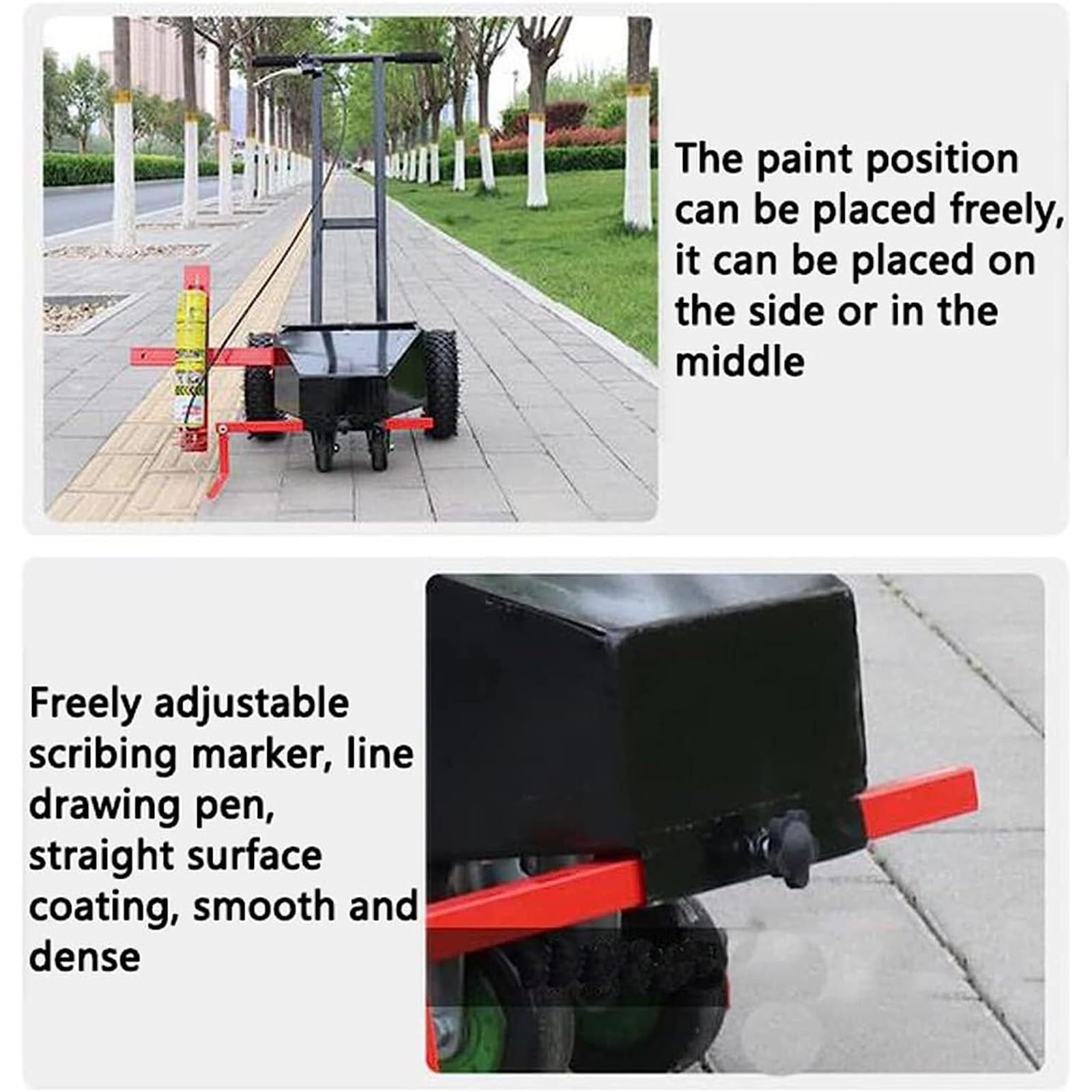 Macchina Traccialinee Per Impieghi Gravosi Con Funzione Di Rotazione, Compatibile Con Vernice Spray Per Traccialinee Invertita, Macchina Traccialinee, Per Una Marcatura Rapida E Precisa