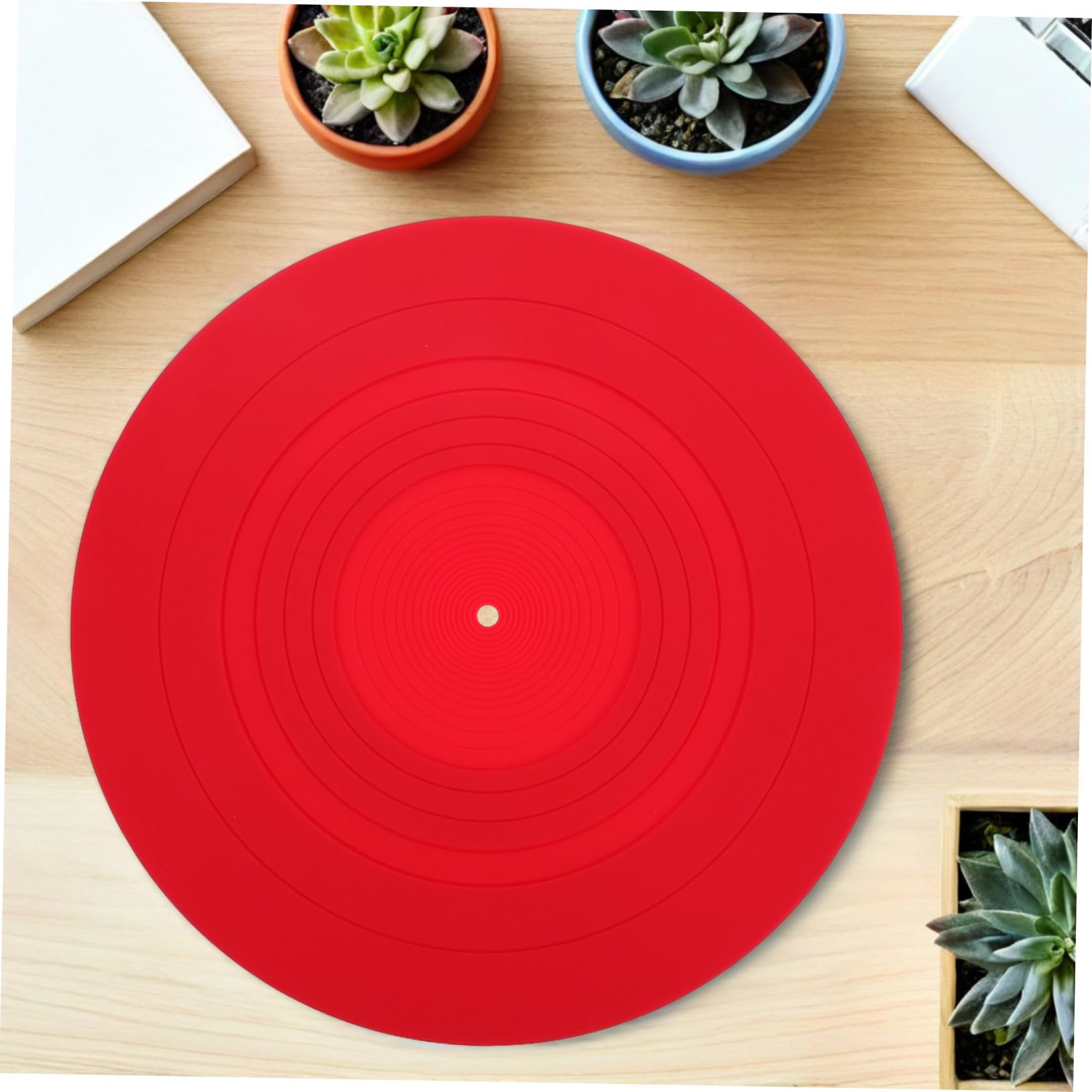 Alfombrilla de Silicona Antideslizante y Antiestática para Tocadiscos Protector Resistente y Flexible para Vinilos para Uso Doméstico y Mantenimiento Sencillo