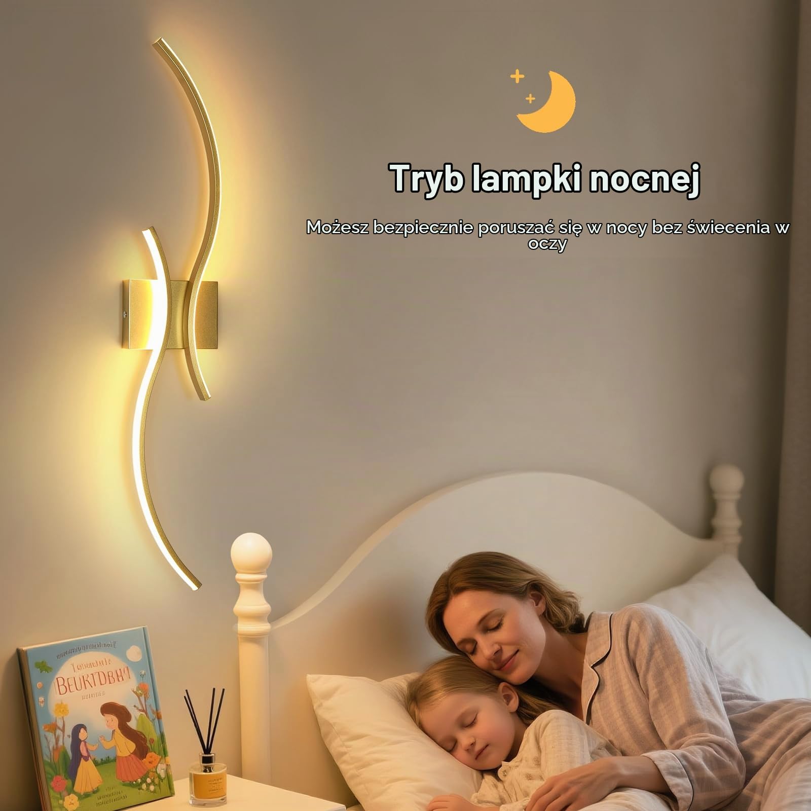 Comely Kinkiet Wewnętrzny, 32W 3600LM Regulowana Lampa Ścienna LED Z Pilotem, 80CM Złota Aluminiowa Oprawa Ścienna Do Sypialni Salonu Schodów Korytarza, 3000K-6500K