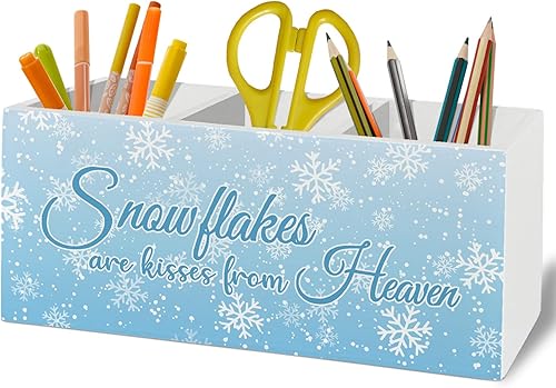 Miniatura 8 de Organizador de lápices de Navidad para perros, accesorios de escritorio, caja de madera con texto en inglés "Merry Woofmas", decoración de Perro