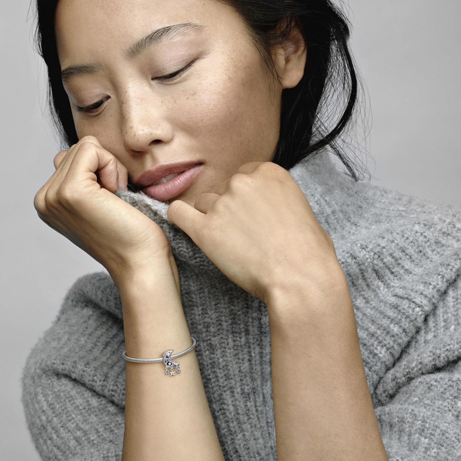 PANDORA Star & Crescent Moon Charm - Bracelet Charm for PANDORA Moments Bracelets - Stunning Women's Jewelry - Gift for Women - Made with Sterling Silver & Cubic Zirconia - With Gift Box