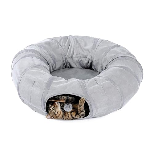 PAWZ Road Cat Tunnel Bed Large Cat Donut Tunnel - Basic Grey
