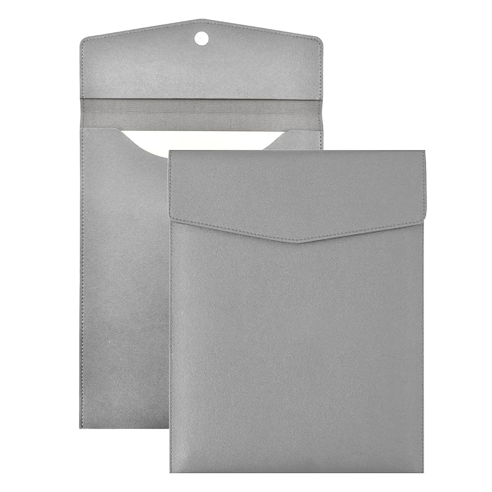 Lot de 2 pochettes verticales A4 for documents professionnels, étanches et résistantes à l'humidité, avec boucle magnétique solide Convient pour ranger les tablettes et les fichiers(Grey)