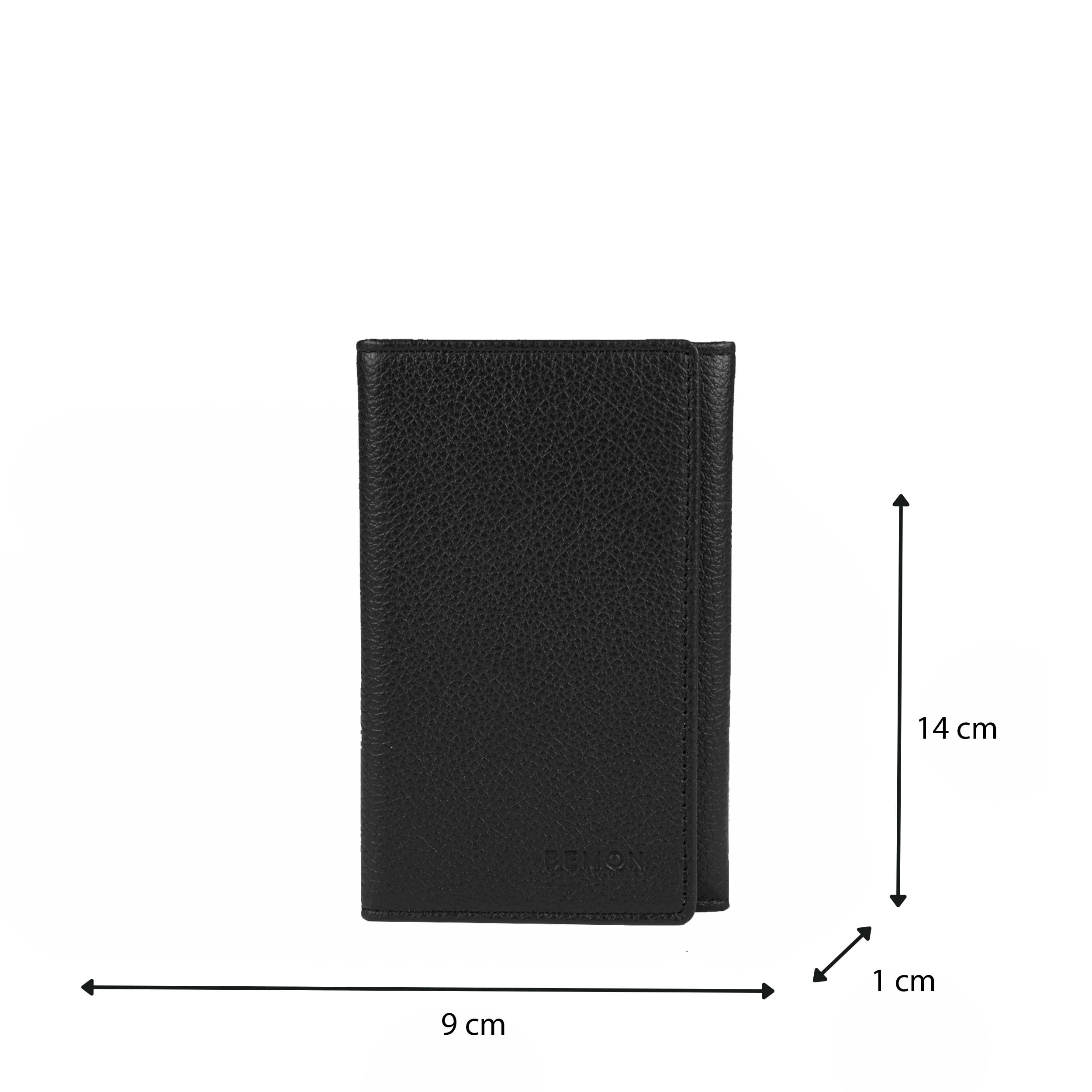BEMON Porte papiers pour Homme en Cuir Enzo, 14 x 9 x 1 cm, Protection RFID