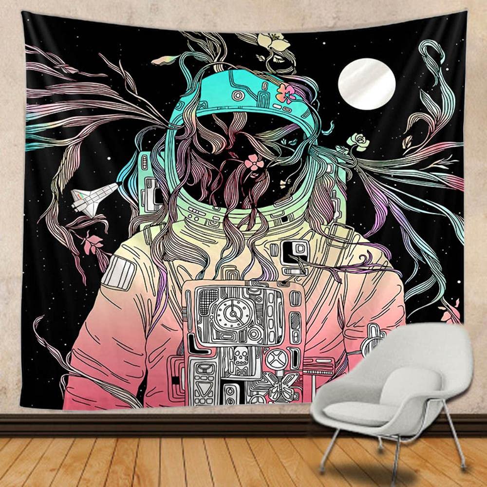 Astronauta y arcoíris estry Mandala Macrame estry decoración colgante de pared estry-Deep Purple, 230x180
